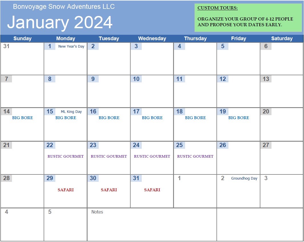 january snowmobile calendar for canada